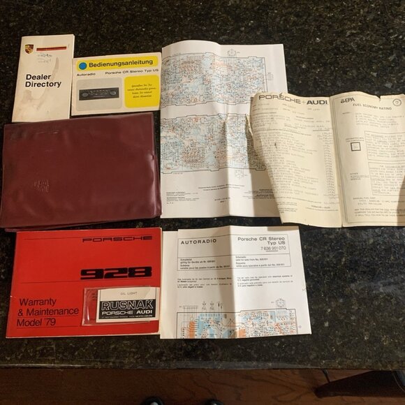 Porsche Design Other - 1979 Porsche 928 Warranty Maintenance Manual Blaupunkt Skematics Dealer Sticker